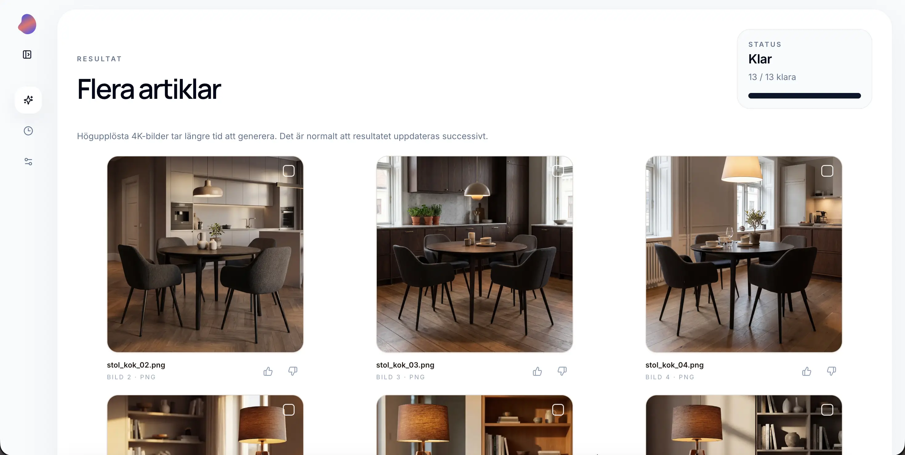 Beam Studio vy med genererade resultat